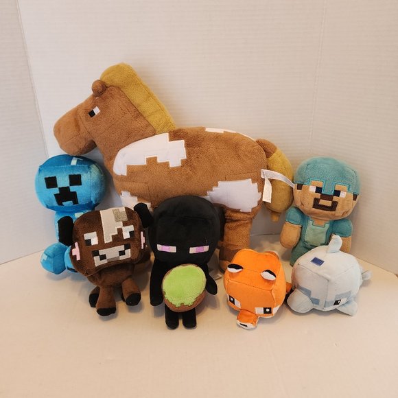 Mojang Jinx Toys Minecraft Plush Toy Bundle Lot Of 7 Stuffed
